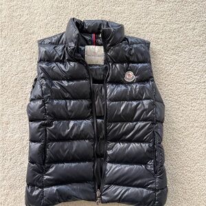 Moncler Shiny Black Quilted Vest